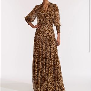 NWT! Veronica Beard leopard print maxi dress w/slip w/adjustable straps